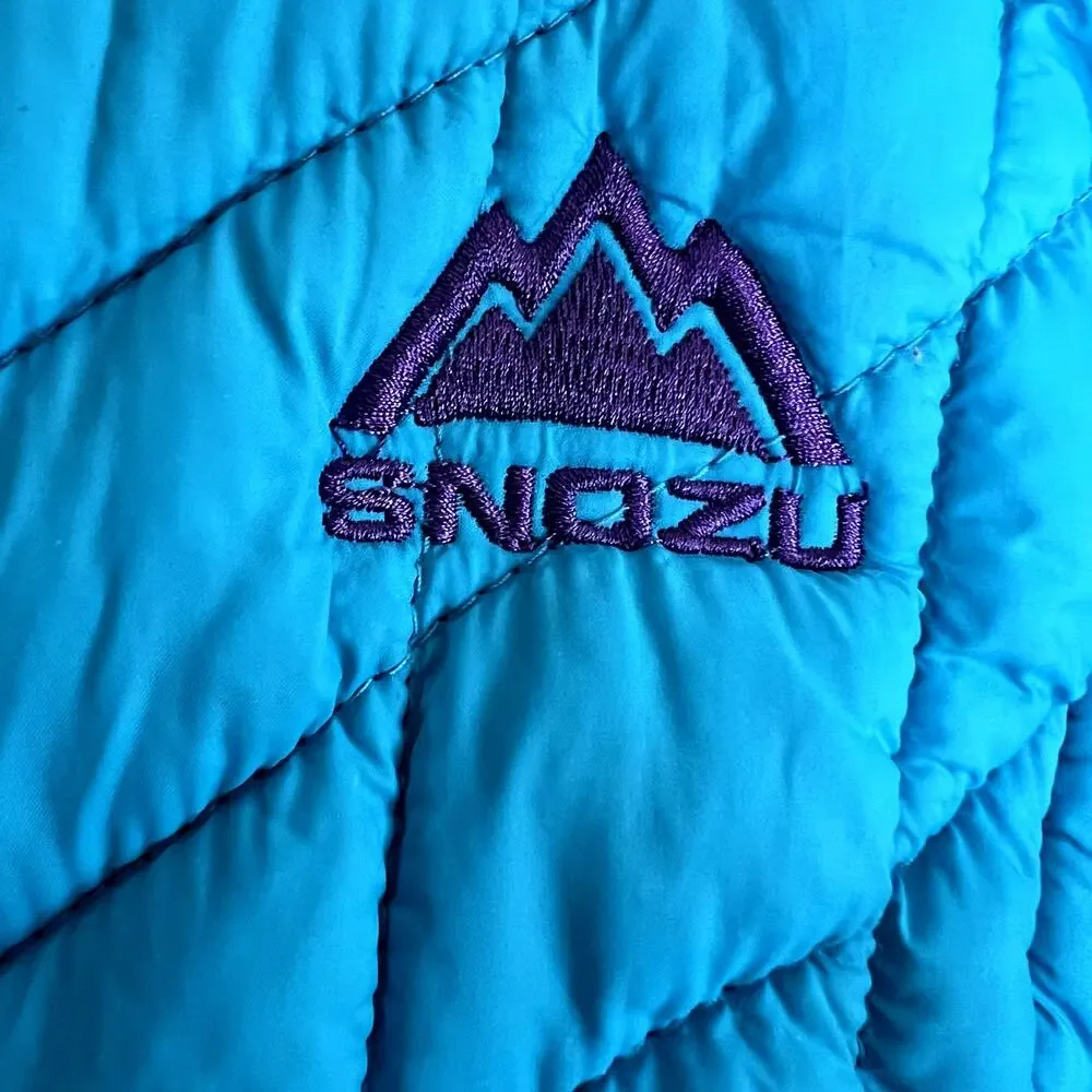 Snozu Puffer Jacket Girl XS 5 / 6 Blue Soft Quilted Warm Cozy Winter Fall Kid